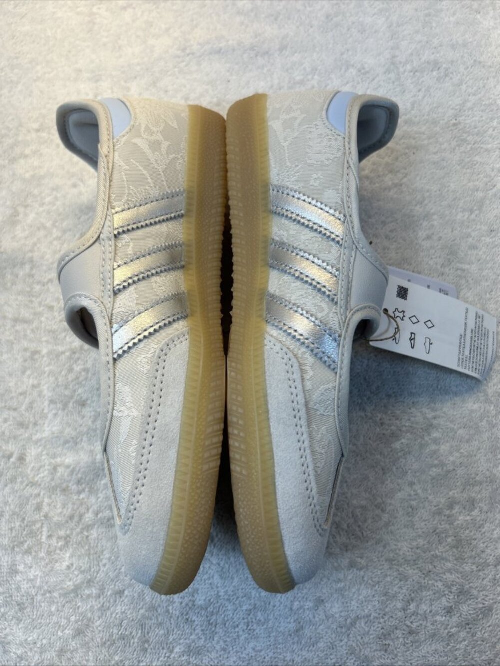 Adidas Samba Jane Liberty London Chalk Pearl Silver Gum Sole Women SZ 5 NEW - Picture 3 of 8